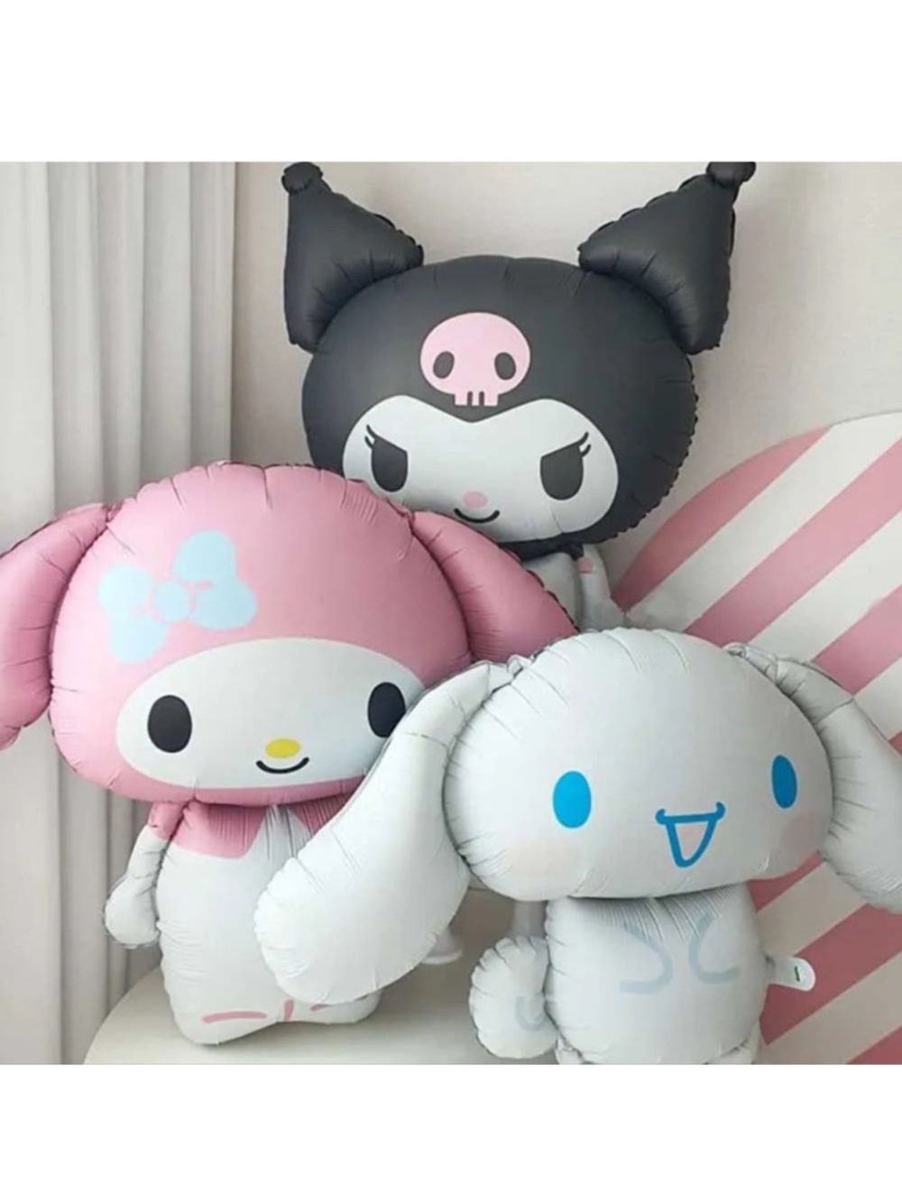 3set Kuromi, My melody, Cinnamon roll cute Plush Balloon Characters